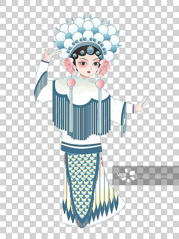 矢量插画人物戏曲刀马旦图片素材