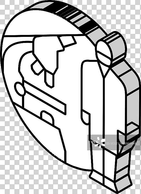 实验技术员显微镜2.5D图标图片素材