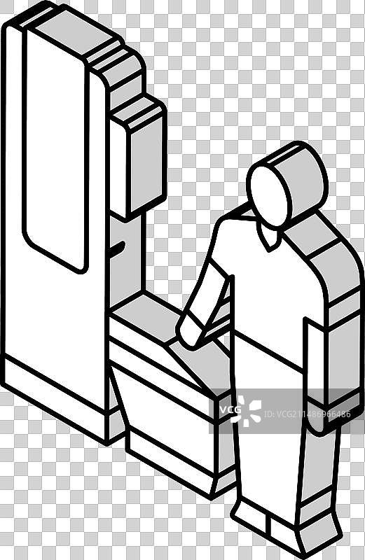 放射技术员扫描仪2.5D图标图片素材