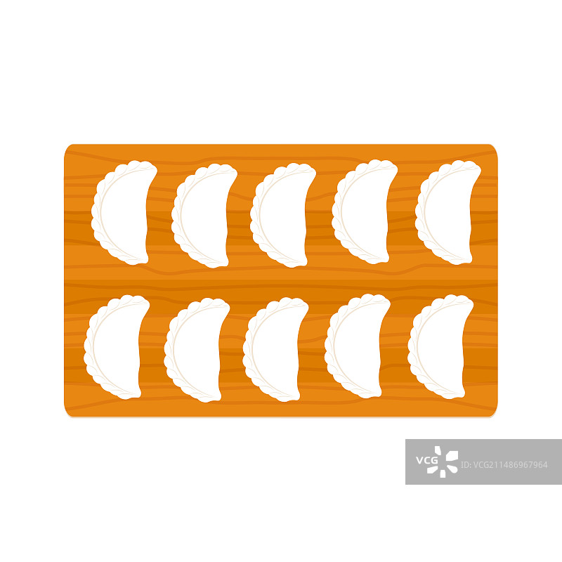 木制砧板上的饺子图片素材