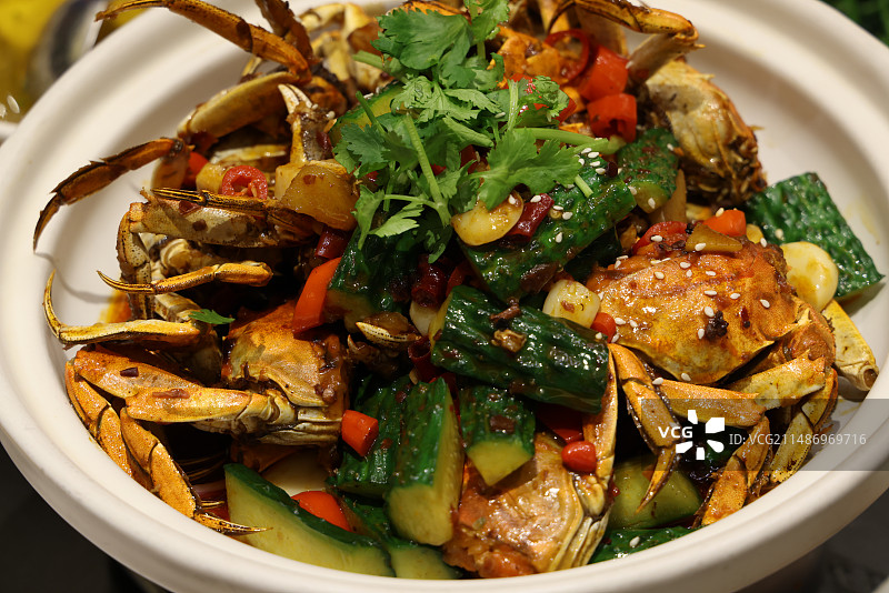 炒螃蟹大闸蟹图片素材