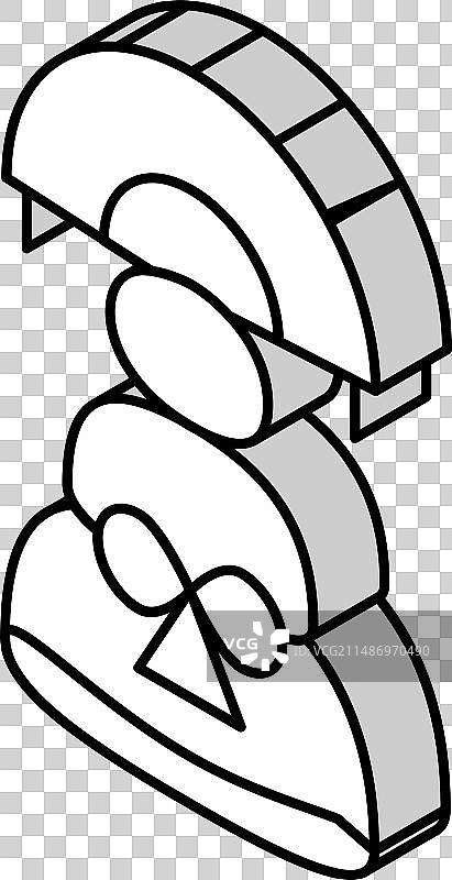 镜饼装饰神道教2.5D图标图片素材