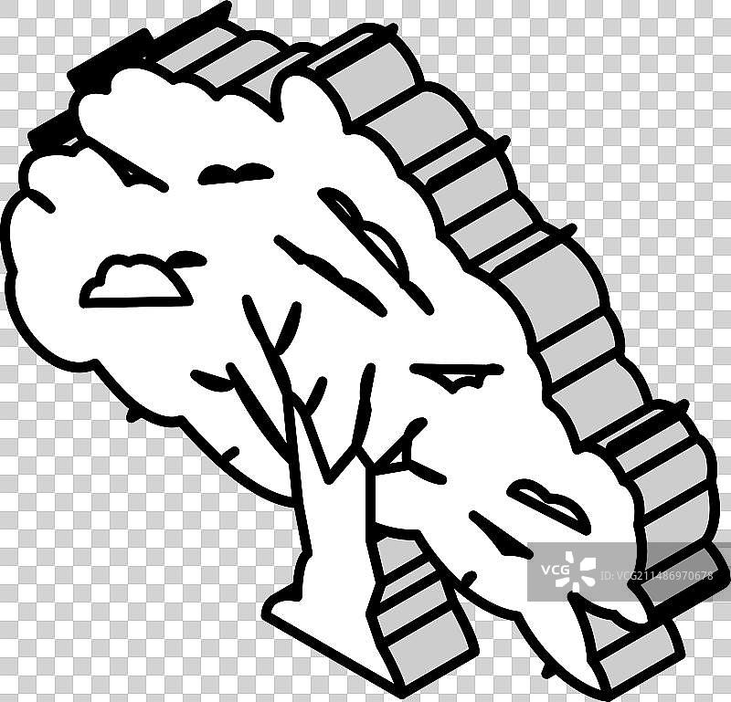 2.5D菩提树佛教等距图标图片素材