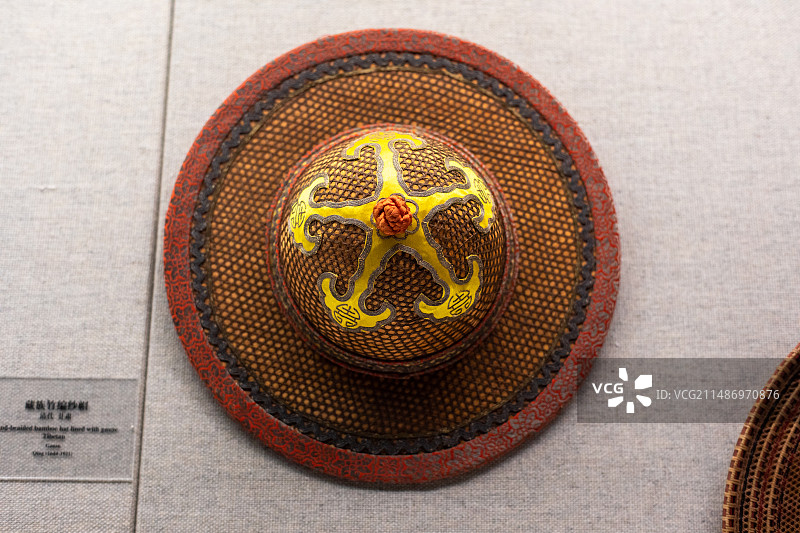 藏族竹编纱帽 清代 甘肃图片素材