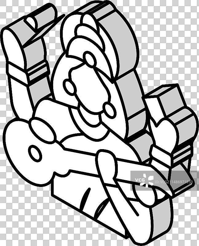 印度教萨拉斯瓦蒂神2.5D图标图片素材