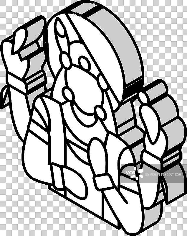 印度教毗湿奴神2.5D图标图片素材