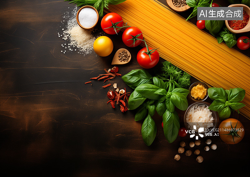 【AI数字艺术】餐桌上的意大利面图片素材