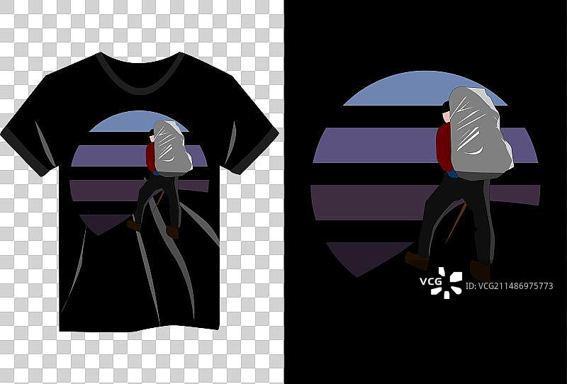 复古攀岩登山T恤设计图片素材