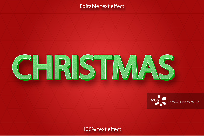卡通风格圣诞节可编辑文本效果图片素材