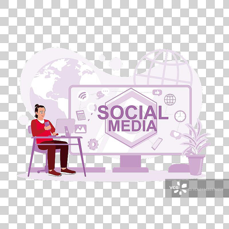 一个男人在社交媒体上创新图片素材