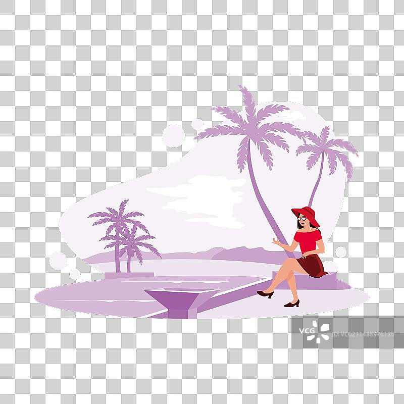 年轻女人戴着眼镜坐在旁边图片素材