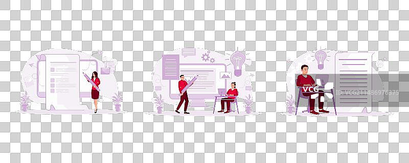 男人在大型纸张上书写创意图片素材