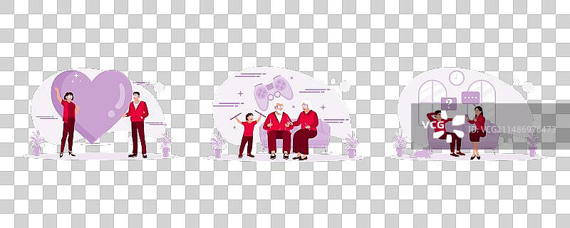 玩VR视频的年轻情侣图片素材