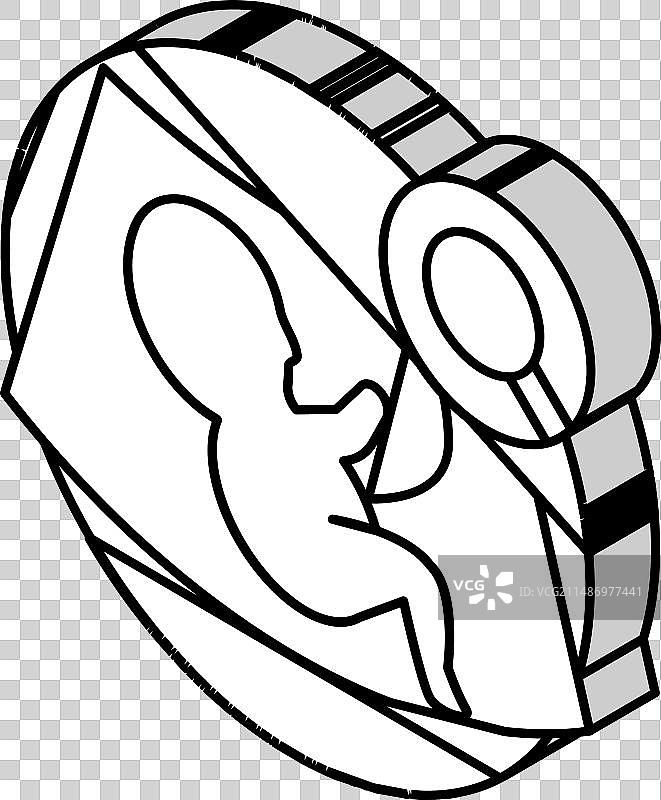 妇科医生胎儿监护2.5D图标图片素材