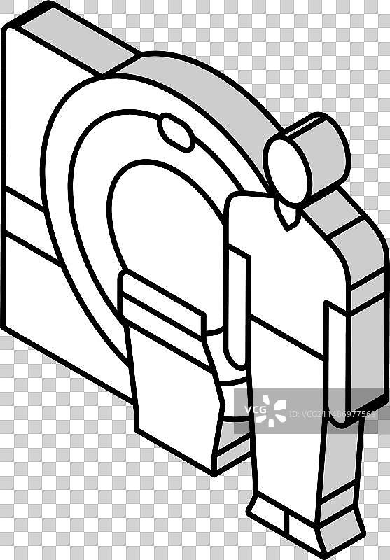 核磁共振技师机器2.5D图标图片素材