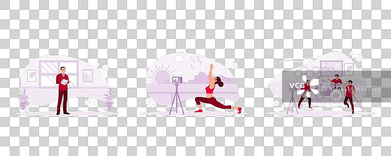 创意理念：头脑风暴与女性健身图片素材