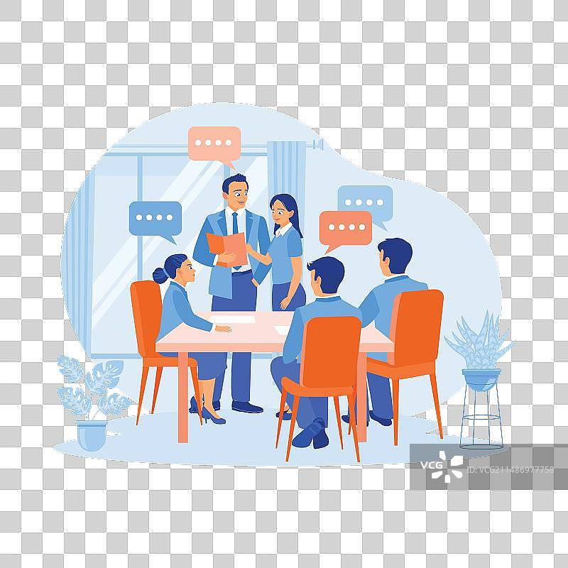 经理与办公室职员开会图片素材