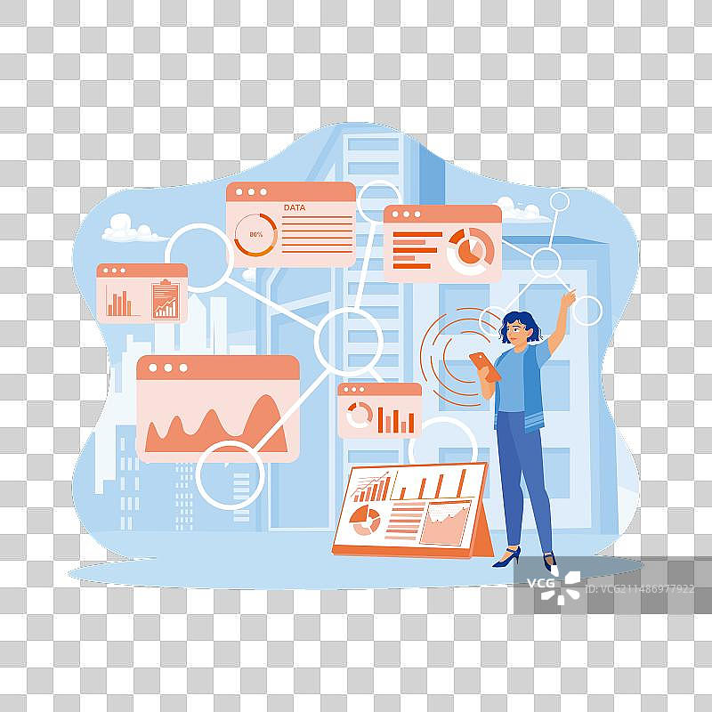 女性在线处理财务工作图片素材