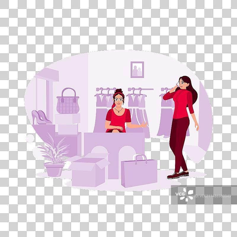 两名服装鞋类产品小企业主图片素材