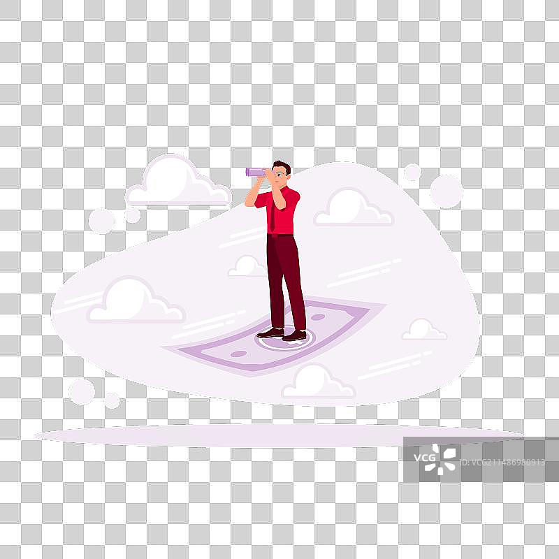 站在美元钞票上的商人图片素材