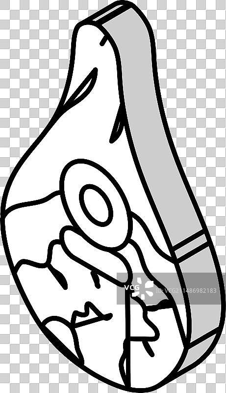 意大利熏火腿美食2.5D图标图片素材