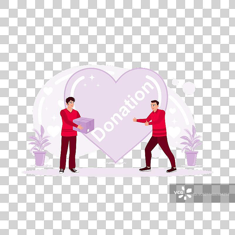 捐赠概念：志愿者进行捐赠图片素材