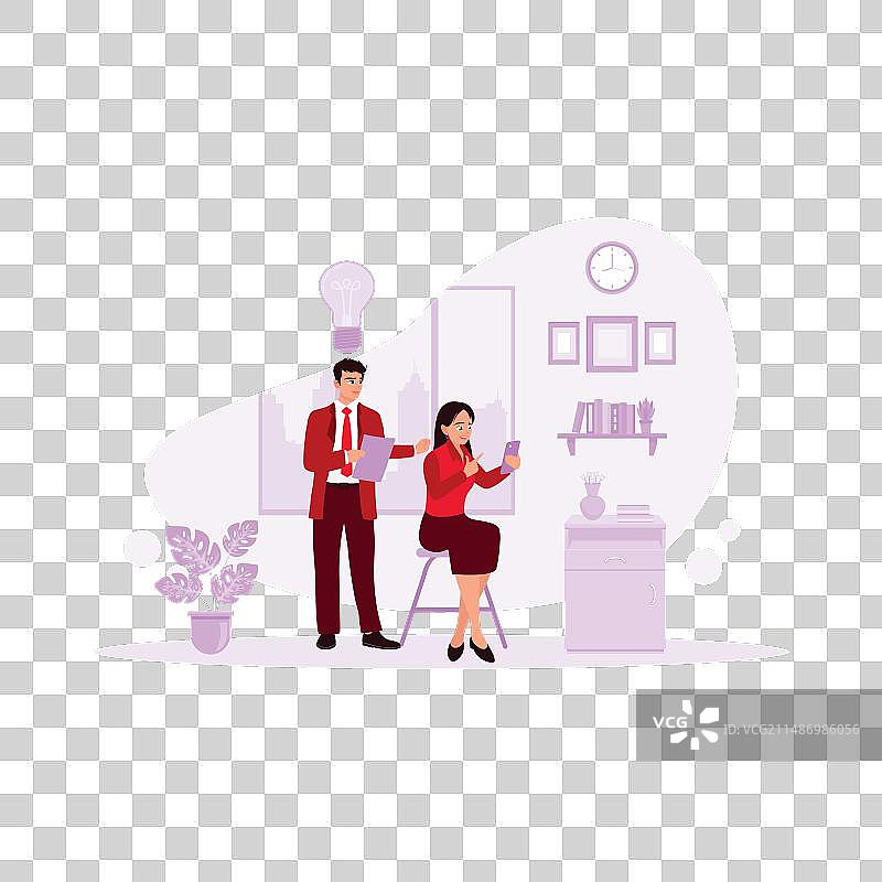 使用笔记本的友好同事们图片素材