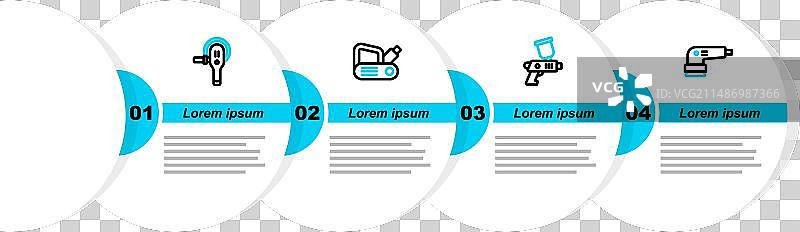 电动砂光机喷枪刨床套装图片素材