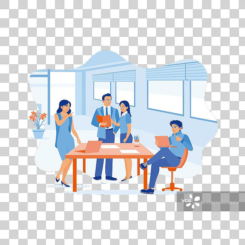 团队在办公室开会图片素材