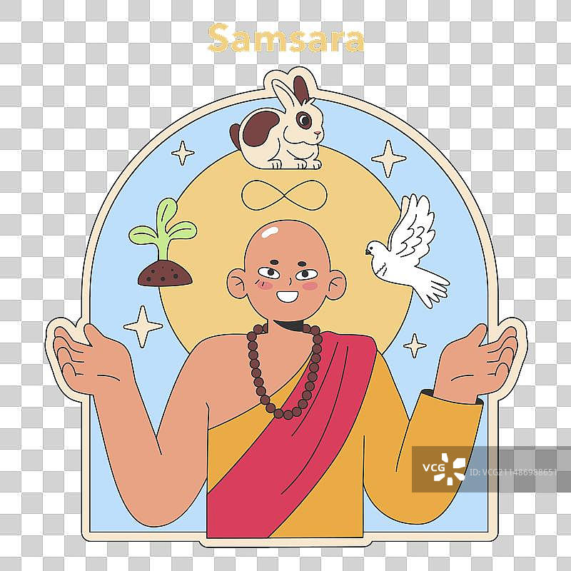 轮回概念扁平设计图片素材