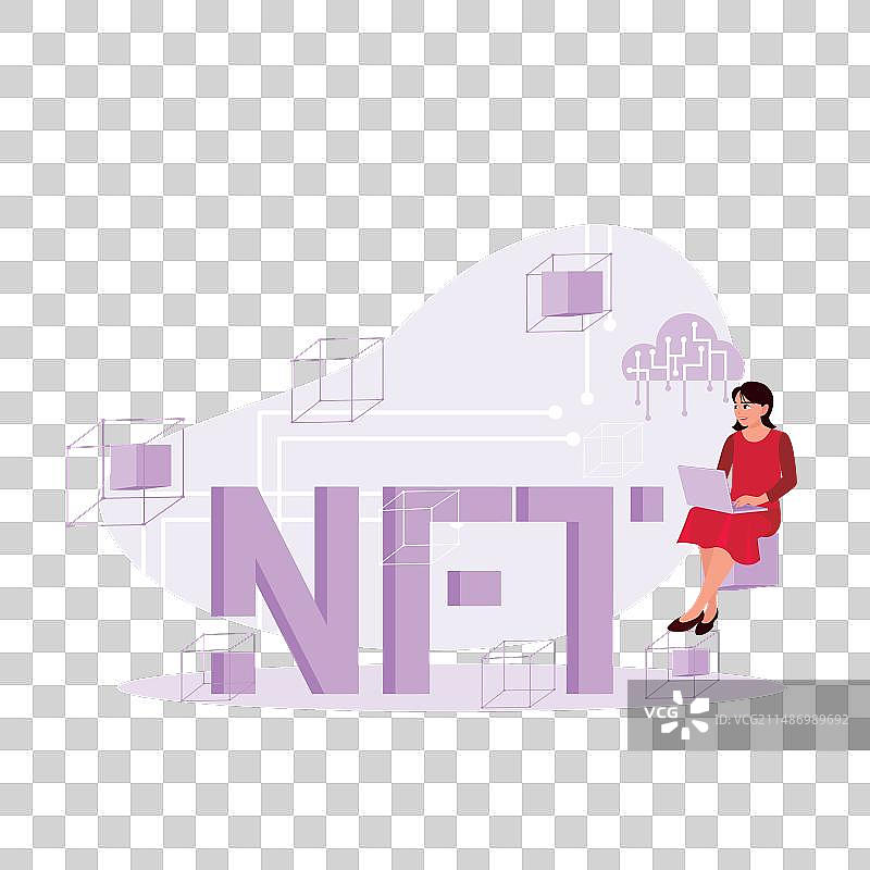 区块链和加密艺术NFT数字概念图片素材