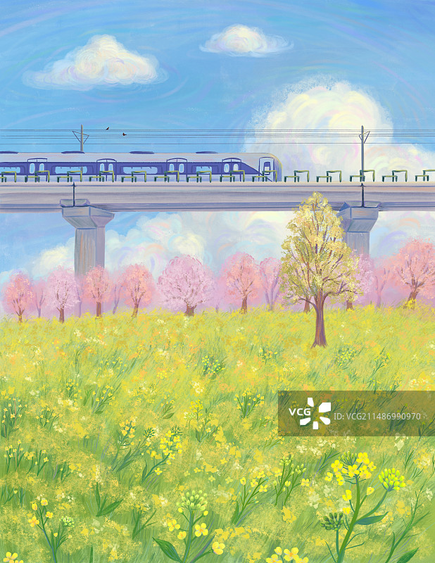 开往春天的地铁图片素材