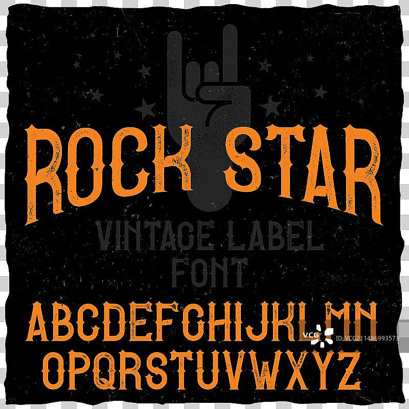 名为摇滚明星的复古标签字体图片素材