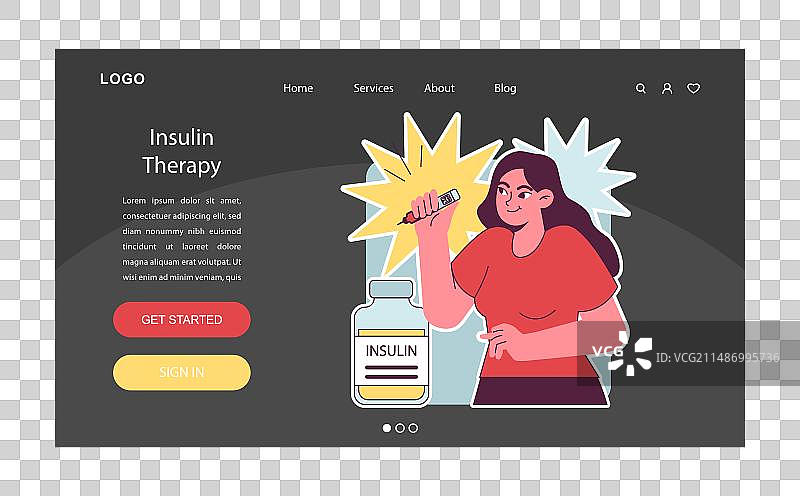 糖尿病网页banner或着陆页图片素材