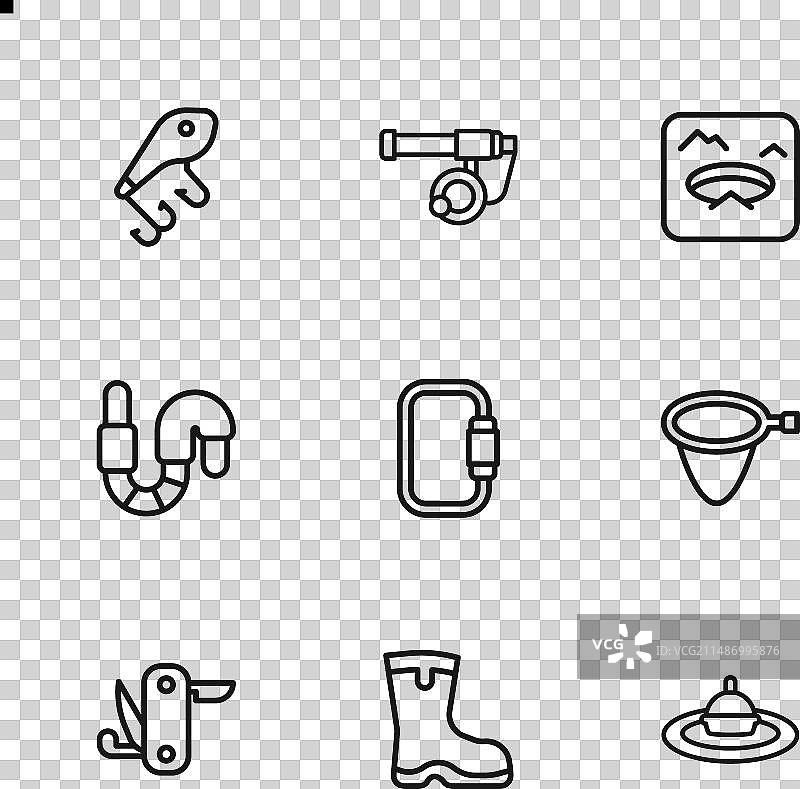 渔靴网漂浮水登山扣图片素材