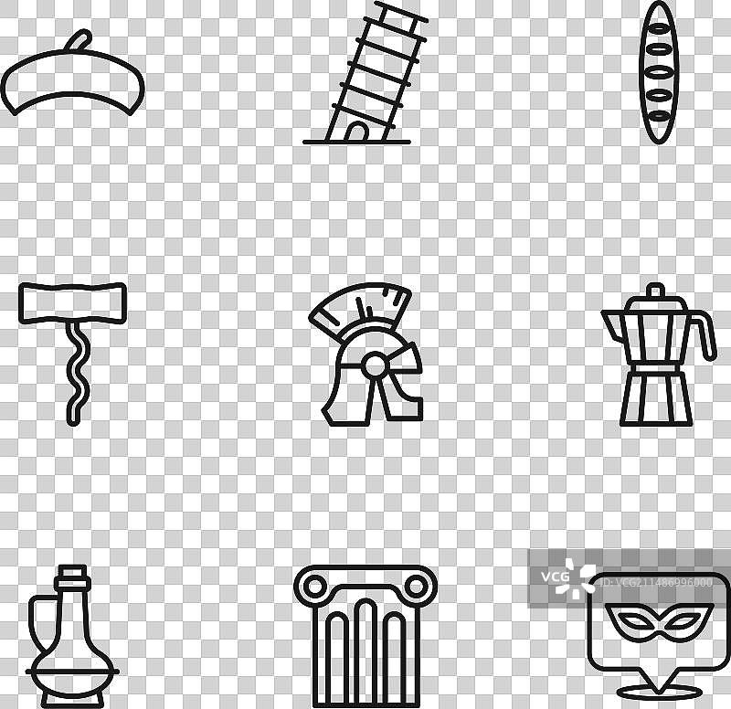 古代柱子、咖啡壶和摩卡壶图片素材