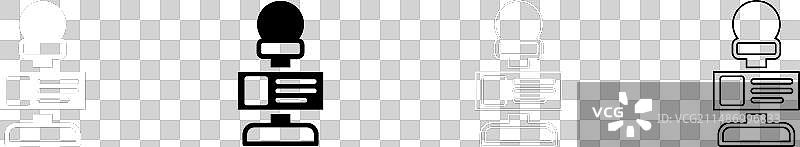 黑白麦克风独立图标图片素材