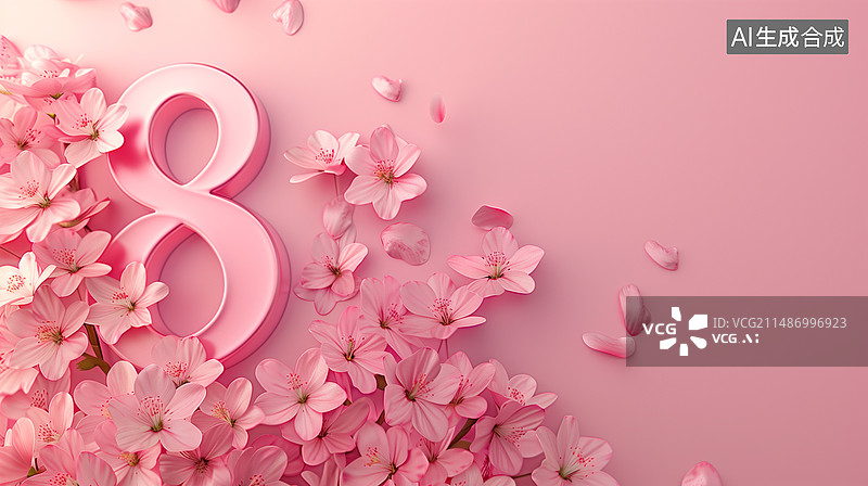 【AI数字艺术】3月8日。妇女节快乐。创意布局图片素材
