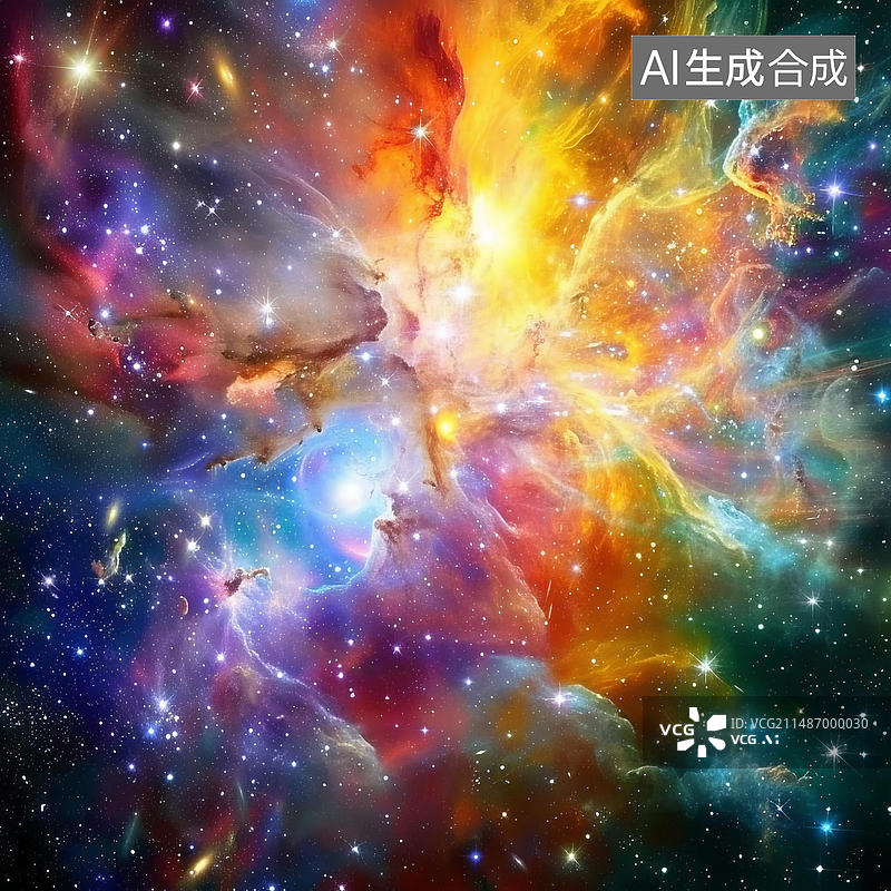 【AI数字艺术】壮观的星云银河系中的一个恒星形成区域图片素材