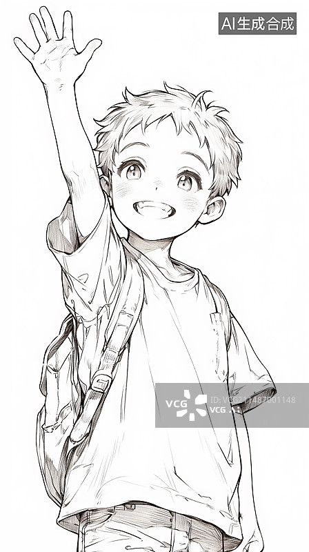 【AI数字艺术】线稿全身像图片素材