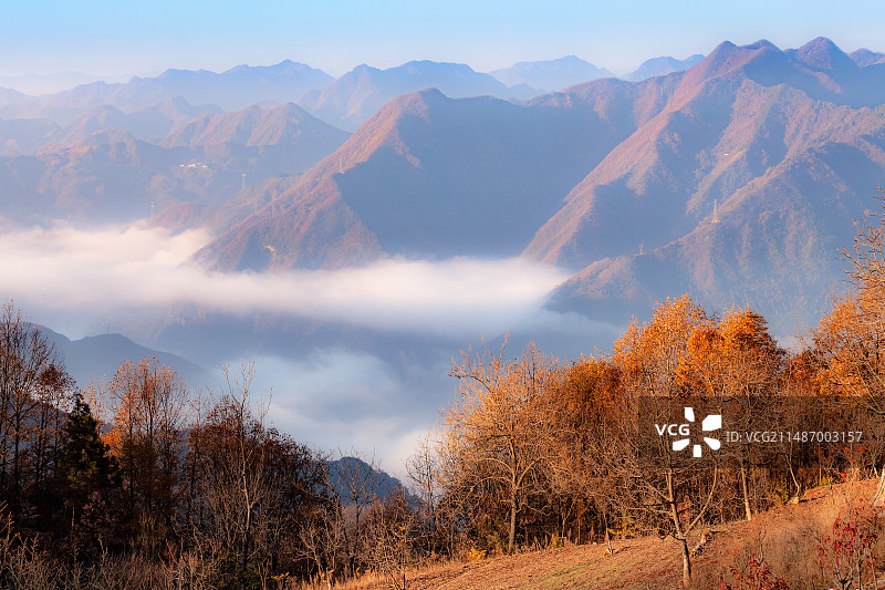 陕西海棠山秋天风光图片素材