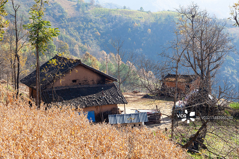 陕西省海棠山上的老房子图片素材