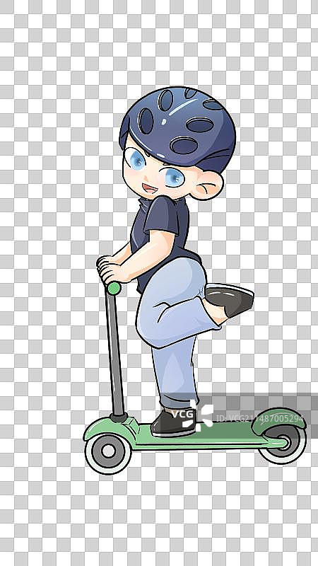 滑滑板车的小男孩图片素材