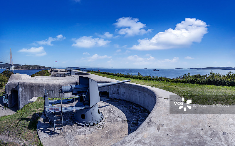 海参崴符拉迪沃斯托克俄罗斯岛诺沃西里采夫炮台要塞图片素材