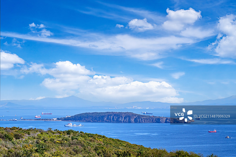 海参崴符拉迪沃斯托克俄罗斯岛波斯佩洛娃炮台堡垒要塞远眺乌苏里湾图片素材