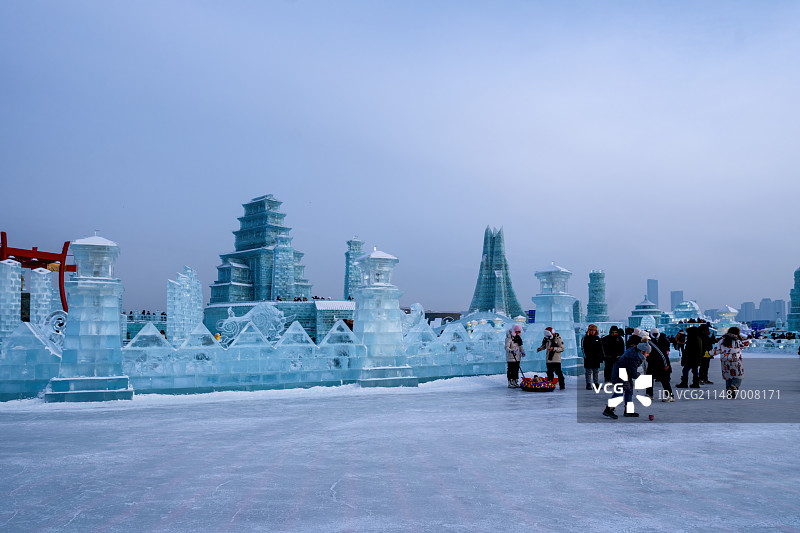 黑龙江哈尔滨冰雪大世界风光图片素材