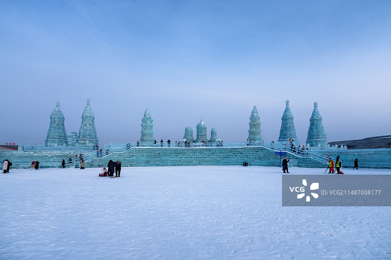 黑龙江哈尔滨冰雪大世界风光图片素材