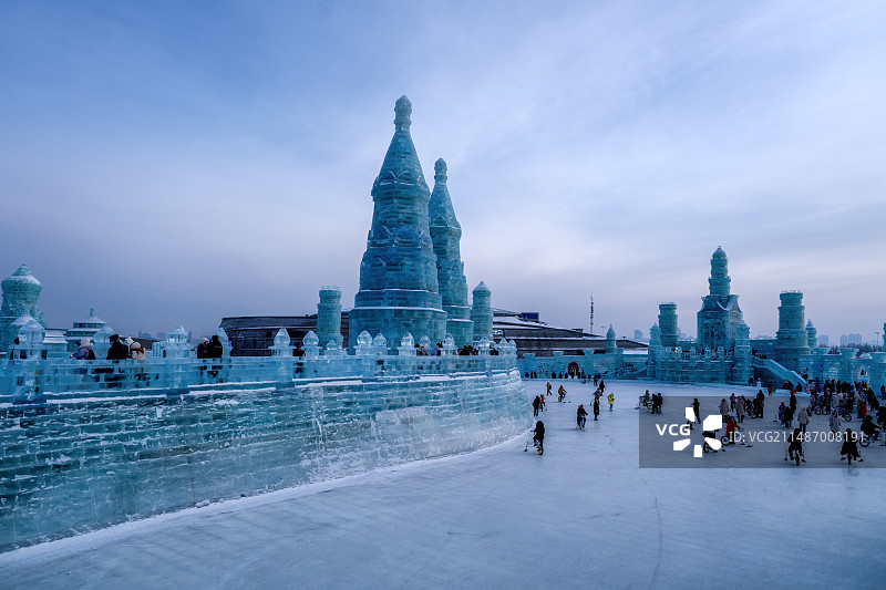 黑龙江哈尔滨冰雪大世界风光图片素材