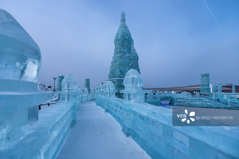 黑龙江哈尔滨冰雪大世界风光图片素材