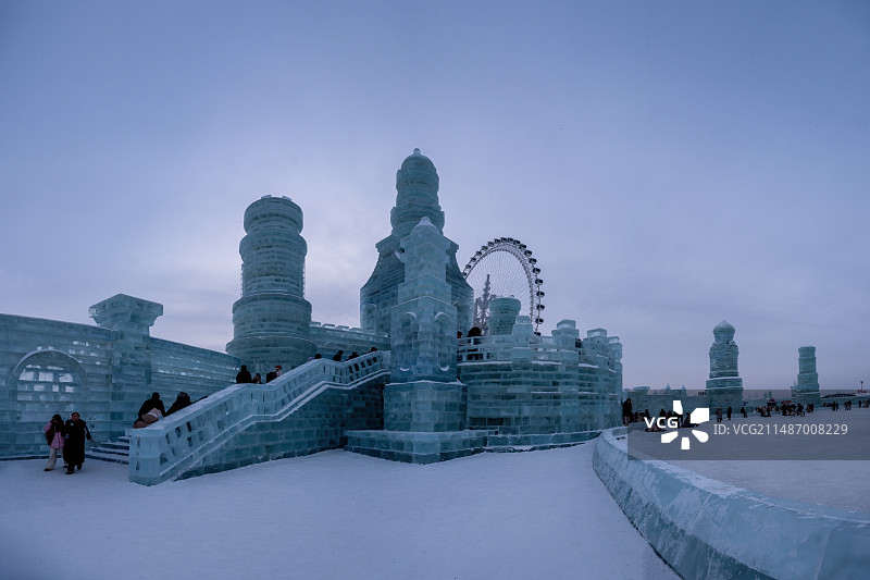 黑龙江哈尔滨冰雪大世界风光图片素材
